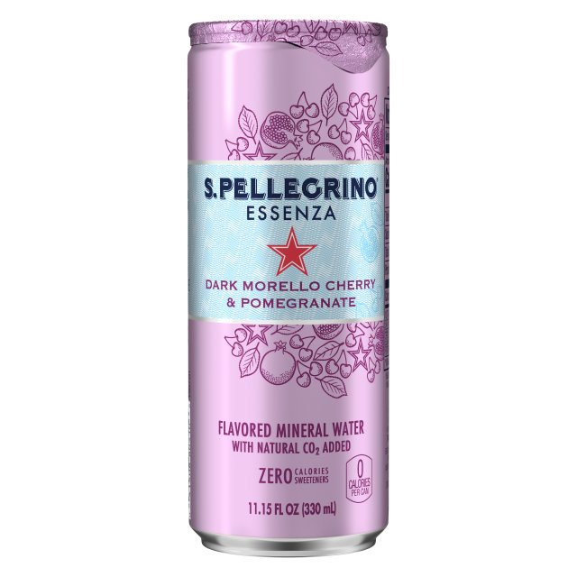 Agua Mineral Dark Morello Cherry & Pomegranate Essenza San Pellegrino 330 ml.