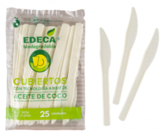 Cuchillo biodegradable Edeca 25 uds