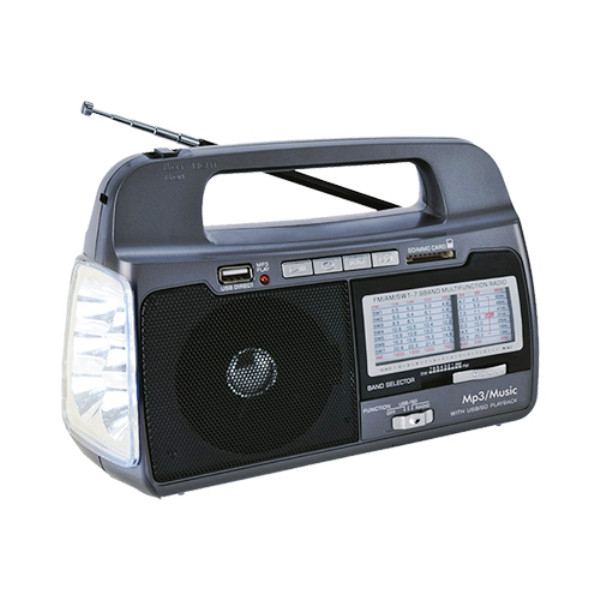Radio Linterna Recargable AM/FM con MP3 y USB