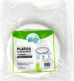 Platos compostables 6" My Eko Home 25 uds