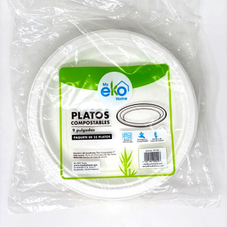 Platos compostables 9" My Eko Home 25 uds