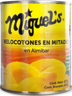 Melocotones mitad en almíbar Miguels 820 g
