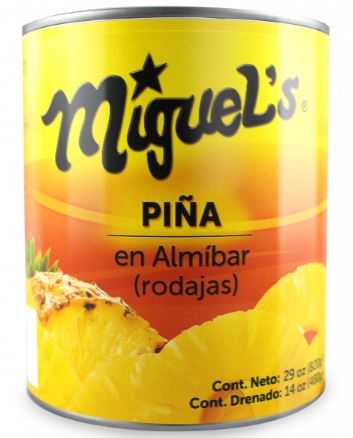 Piña en almíbar rodajas Miguels 29 oz